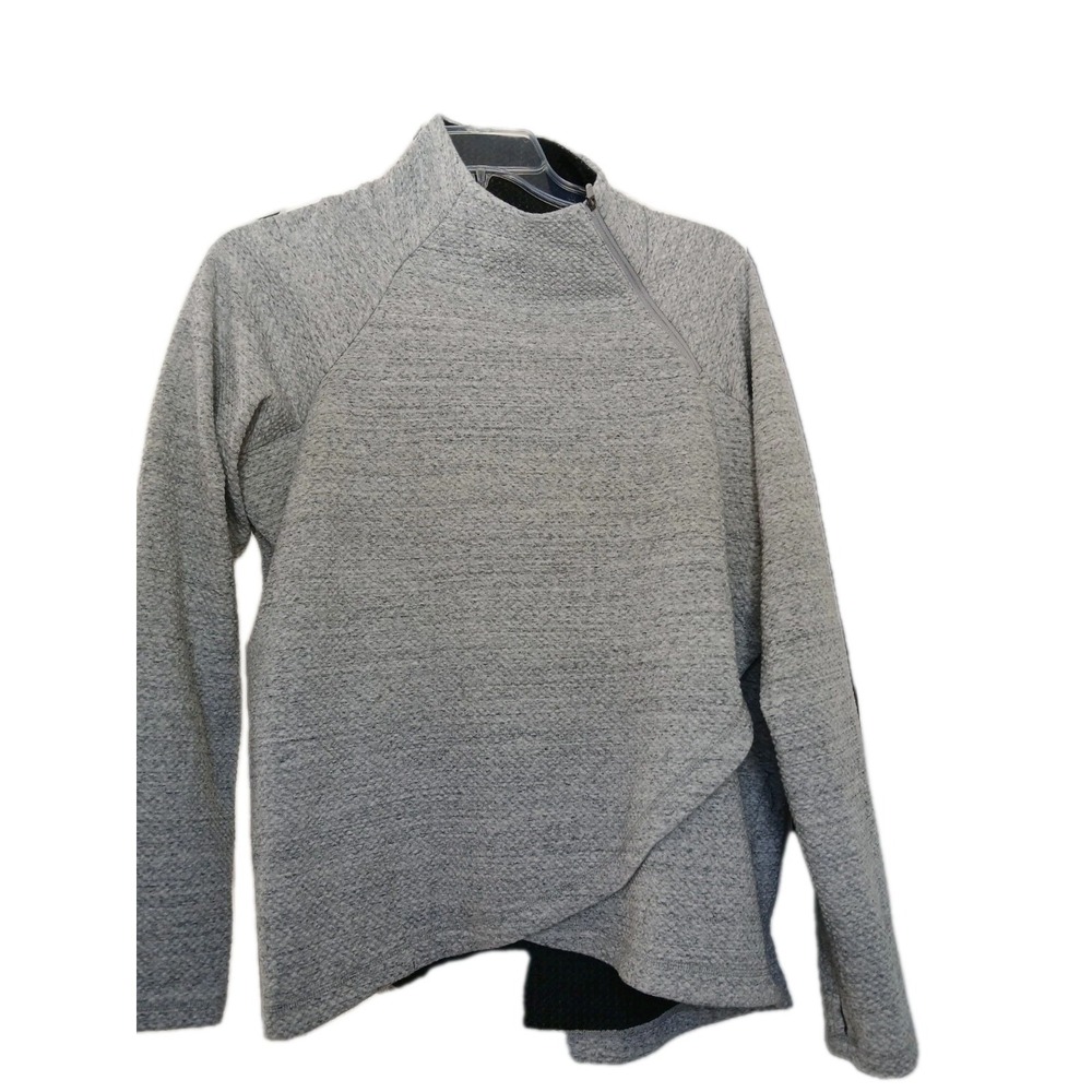 IBKUL Top Womens 2XL‎ Gray Asymmetrical Zip Tulip Hem High Neck